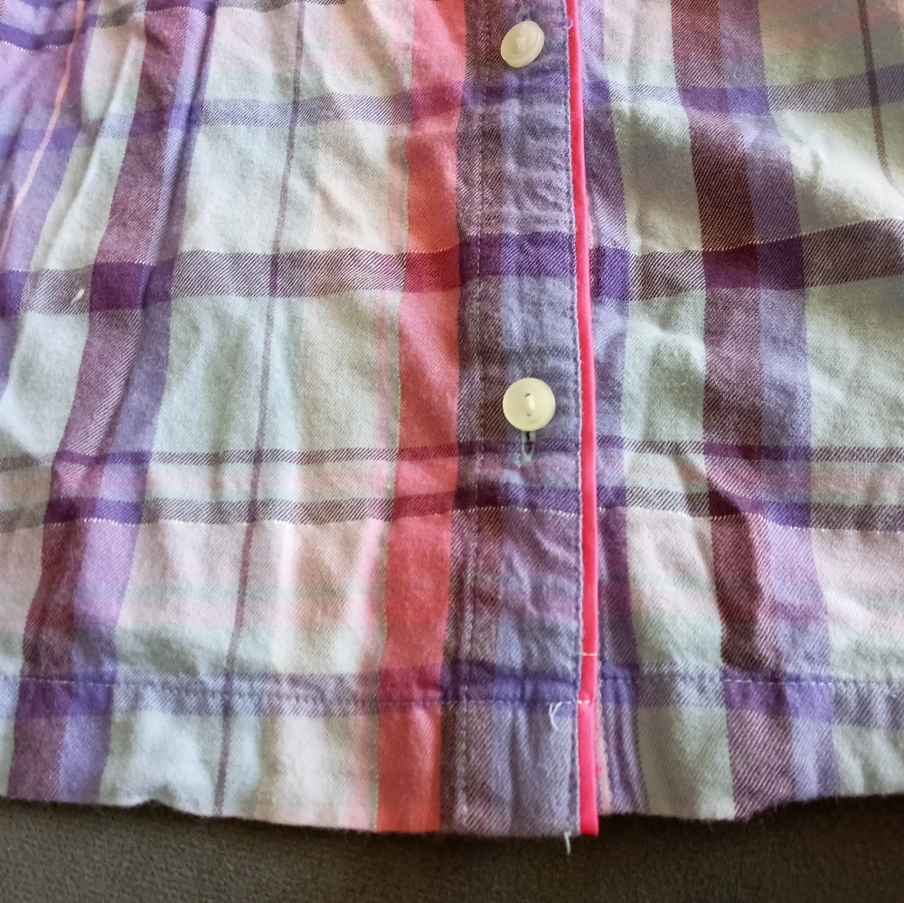 Victoria Secret plaid metallic pajama set size medium blue pale purple and blue